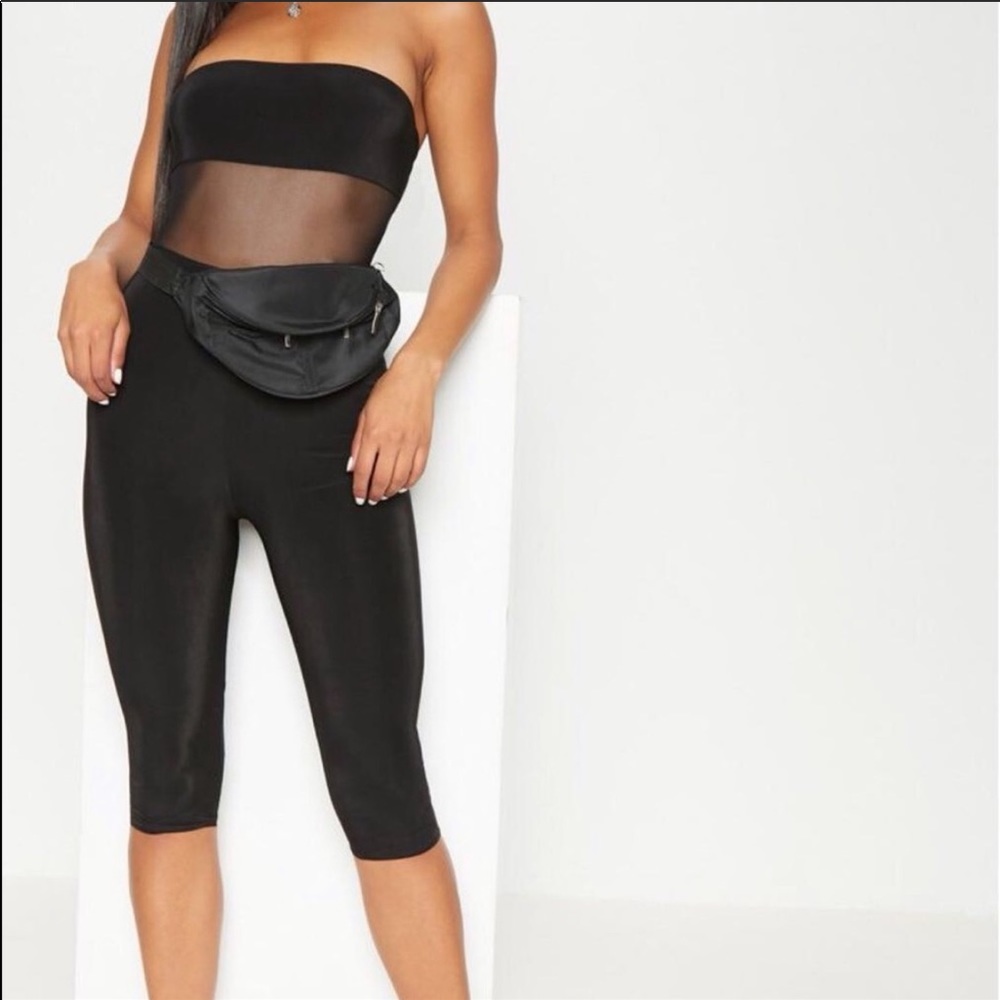 Prettylittlething black mesh bandeau jumps…